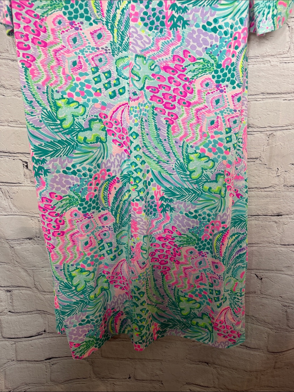 Lilly Pulitzer Tropical Print Shift Dress W/Square Neck Size X-Large - Picture 13 of 13